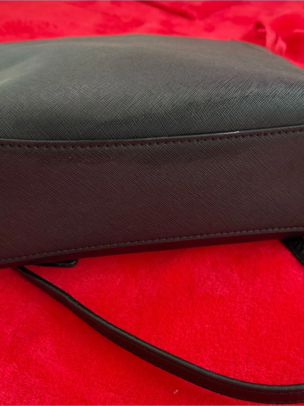 Michael Kors Black Saffiano Leather Crossbody Bag with Gold Hardware